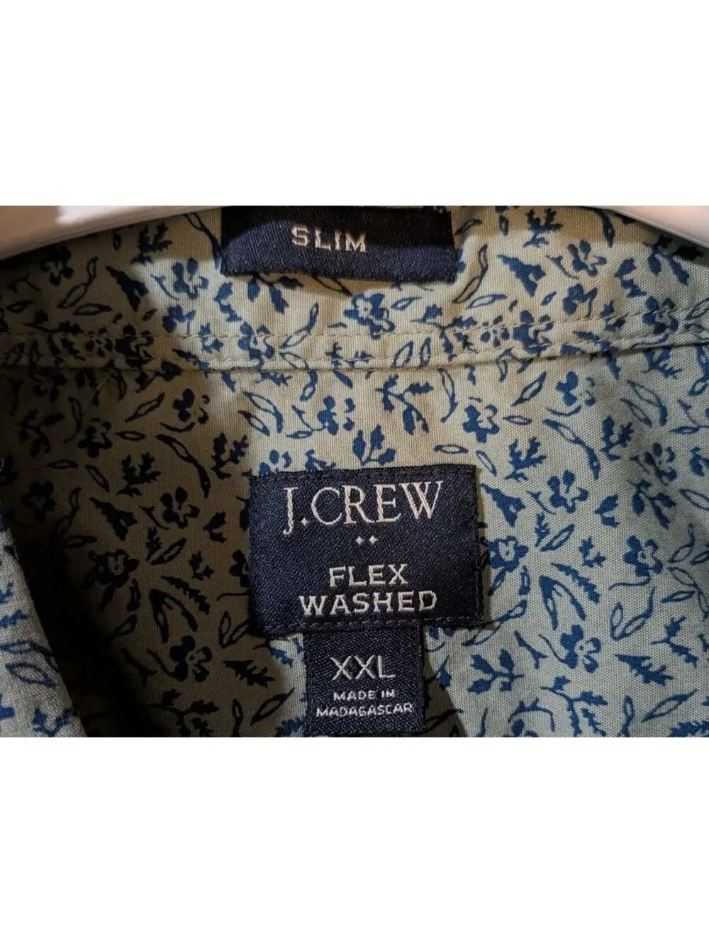 J.Crew Men's XXL Flex Washed Slim Fit Short Sleeve Button-Up Shirt Floral Casual